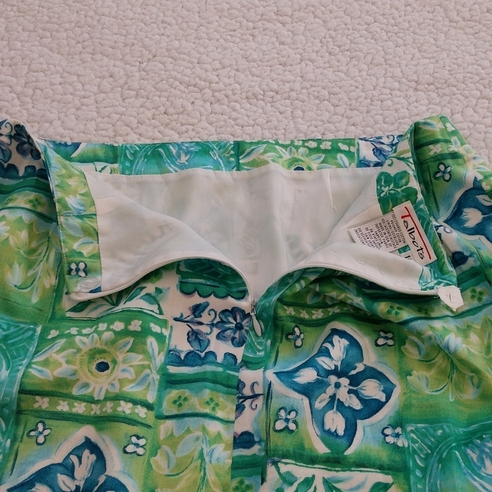 Talbot's Green Floral Print Pencil Skirt Size 14 - Picture 4 of 8